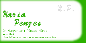 maria penzes business card