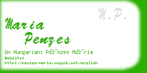 maria penzes business card